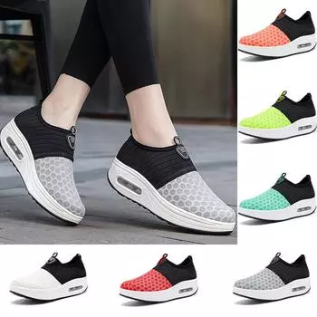 Женская тонизирующая обувь, дышащие увеличивающие рост спортивные кроссовки для фитнеса, женские прогулочные носки на воздушной подушке, туфли с толстой подошвой 35 розовый