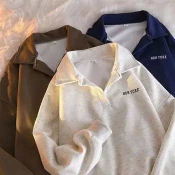 Женская тонкая и свободная толстовка с капюшоном, топ в новом гонконгском стиле, куртка с длинными рукавами M тёмно-синий