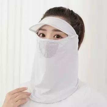 Женская тонкая летняя солнцезащитная маска для лица, маска из ледяного шелка, чехол для защиты лица, полная шапка, вентиляция, летнее велосипедное снаряжение серый