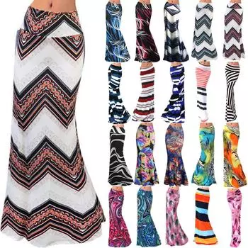 Женская тонкая полуюбка средней длины с высокой талией и эластичным запахом на бедрах и принтом L чёрный