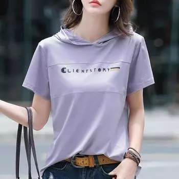 Женская тонкая повседневная рубашка, сексуальный топ с v-образным вырезом, футболка, женская студенческая толстовка с капюшоном, топ с половиной рукавов, сплошной цвет S белый