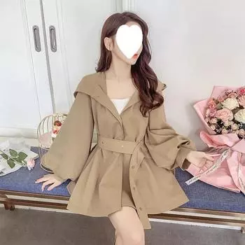 Женская тонкая повседневная ветровка с капюшоном на весну и осень, персонализированная однотонная куртка 2XL чёрный