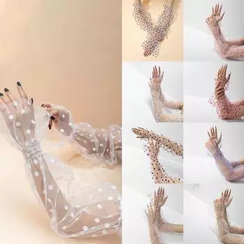 Женская тонкая секция с защитой от ультрафиолета, сетчатый рукав, кружевная длинная секция