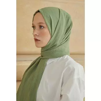 Женская тонкая шаль Rio цвета хаки с узором