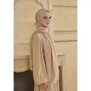 Женская тонкая шаль Рио с рисунком бежевая