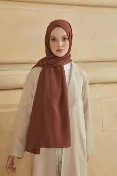 Женская тонкая шаль Rio с рисунком коричневого цвета