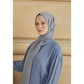 Женская тонкая шаль Рио с узором серая