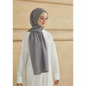 Женская тонкая шаль Рио с узором темно-серая