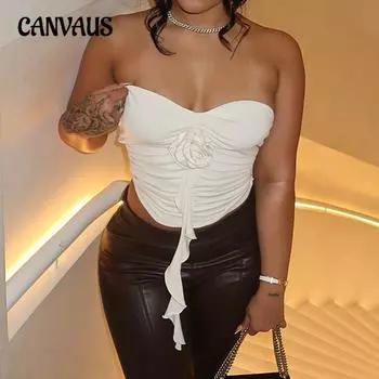 Женская трехмерная цветочная складка для похудения с грудью Spice Girl Temperament Сексуальная блузка с открытой спиной S белый