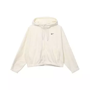 Женская тренировочная куртка с капюшоном и однотонным логотипом Nike, белая FB5639-110 XL