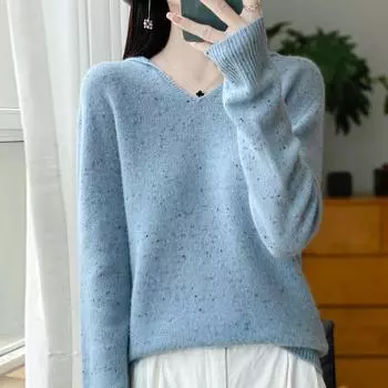 Женская трикотажная толстовка с капюшоном из 100% шерсти, свитер MODERN NEW SAGA, зимний вязаный пуловер, толстовка, мягкие теплые шерстяные свитера, джемпер, вязаный топ M бежевый