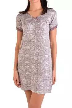 Женская туника, ночная рубашка с короткими рукавами, вискоза и лайкра