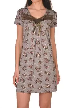 Женская туника, ночная рубашка с широкими бретелями, кружево, вискоза, лайкра