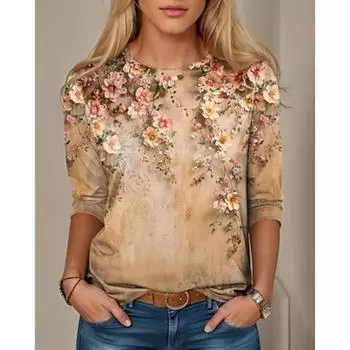 Женская туника повседневная мода повседневная с длинным рукавом желтая весна осень S