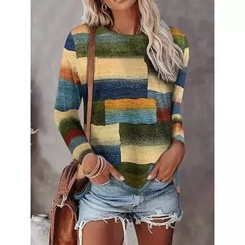 Женская туника повседневная повседневная с длинным рукавом зеленая осенне-зимняя одежда S