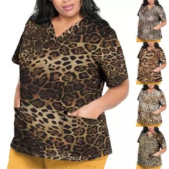 Женская туника с коротким рукавом, свободные топы, повседневные плиссированные повседневные летние футболки на пуговицах больших размеров