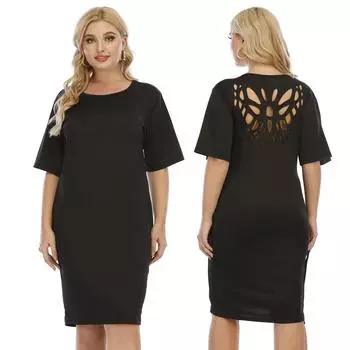 Женская юбка Butterfly Hollow Burning Flower большого размера женская футболка с коротким рукавом юбка простое платье F 0XL/L чёрный