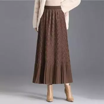 Женская юбка дамы с высокой талией длинные свободные плиссированные юбки женские Faldas One Size