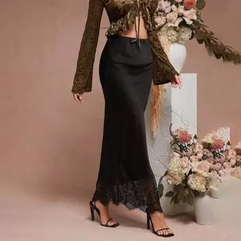 Женская юбка кружева сращивание High Class Sense XS чёрный