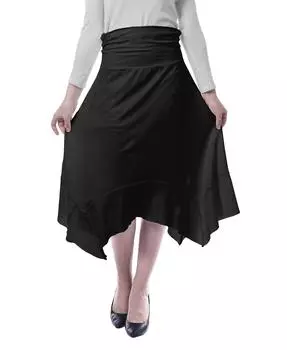 Женская юбка-миди с платком Moomaya и высокой талией, повседневная летняя 2XL чёрный