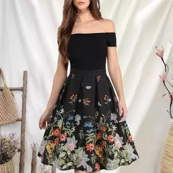 Женская юбка-миди с принтом граффити, расклешенная юбка-солнце с высокой талией, трапециевидная юбка со скрытой молнией сзади, уличная одежда XL жёлтый