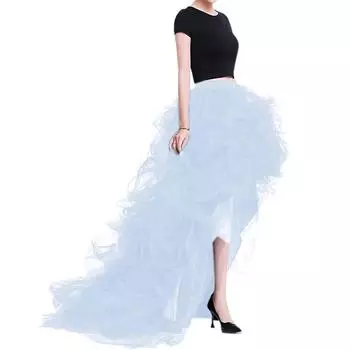 Женская юбка-пачка из сетки с высокой посадкой и эластичным поясом 3XL белый