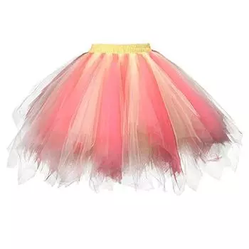 Женская юбка-пачка радужной расцветки, цветная мини-юбка из сетки, танцевальные юбки для выступлений, одежда на День всех святых M