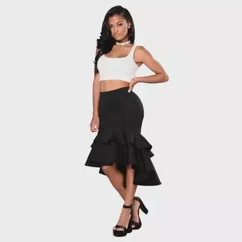 Женская юбка-рыбий хвост с асимметричным кроем из европейской и американской коллекции осень/зима 2019 г. XL