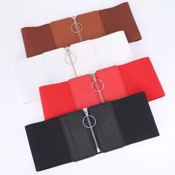 Женская юбка с модной застежкой-молнией и широким эластичным поясом — утягивающий дизайн, универсальный крой. белый