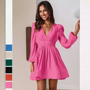 Женская юбка с V-образным вырезом и плиссировкой, весна-осень S чёрный