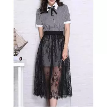 Женская юбка с внутренней подкладкой, кружевная юбка, однотонный дизайн, сетчатая основа юбки 2XL белый