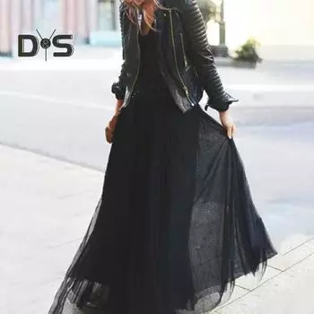 Женская юбка с высокой талией, плиссированная, свободная, однотонная, эластичная, мягкая, двухслойная, длиной до середины голени, женская, выпускная, повседневная, миди-юбка M розовый