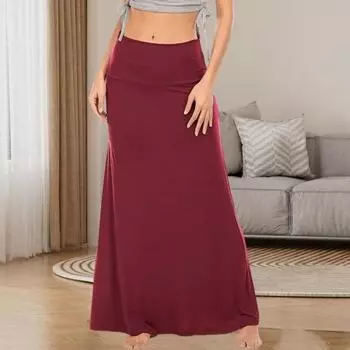Женская юбка с высокой талией, юбка макси с запахом на бедрах, однотонная юбка длиной до щиколотки, домашняя повседневная вечерняя юбка для отдыха L серый
