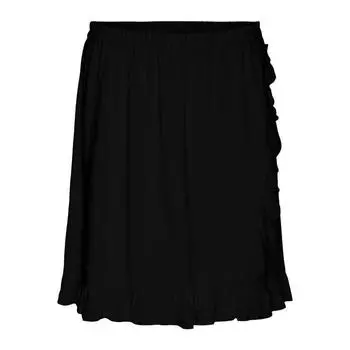 Женская юбка с запахом и рюшами VERO MODA L чёрный