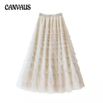 Женская юбка, сетчатая юбка, вечеринка по случаю дня рождения, праздника, танцев, качелей, торта, тонкая длинная юбка One Size