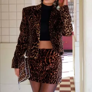 Женская юбка, сексуальная, облегающая, обтягивающая бедра, юбка с леопардовым узором, новая мода, короткие юбки, весна и осень, офисная женская юбка XS