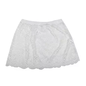 Женская юбка весна-осень с кружевом, прикрывающая ягодицы, модная универсальная мини-юбка с короткими рукавами XL белый