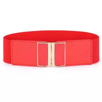 Женская юбка Xiaoxiangfeng из наклейки кожи с эластичным поясом-кушаком, широкий пояс, четыре цвета на выбор красный