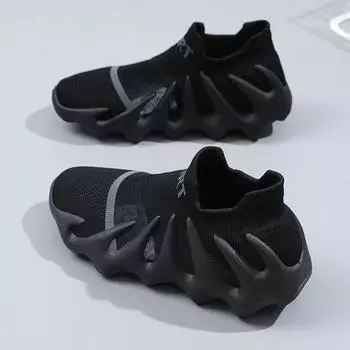 Женская удобная, дышащая, модная, легкая повседневная тканая спортивная обувь с мягкой подошвой 40 чёрный