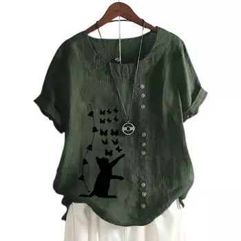 Женская удобная футболка с короткими рукавами и эффектным принтом S озеро синий