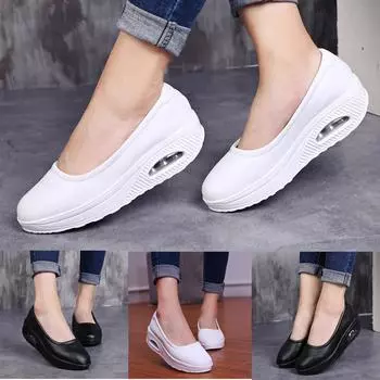 Женская удобная нескользящая обувь больших размеров с мягкой подошвой 40 чёрный