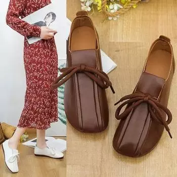 Женская удобная обувь на плоской подошве с круглым носком, лоферы на шнуровке, женские новые повседневные кроссовки, женская обувь на мелкой платформе, Zapatos Mujer 35 темно-коричневого