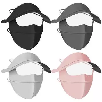 Женская УФ-защита для лица, дышащая солнцезащитная шапка для занятий спортом на открытом воздухе чёрный