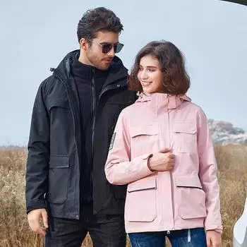 Женская уличная одежда «три в одном» со съемным ворсом на осень и зиму для альпинизма, ветрозащитное дышащее пальто для мужчин M