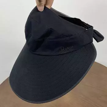 Женская уличная шляпа с длинными полями, защита лица, регулируемая окружность, пустой верх, чистый цвет, легкая садовая дорожная солнцезащитная кепка синий