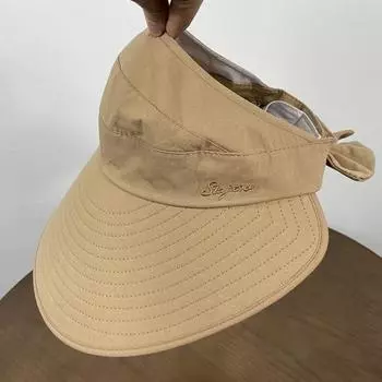 Женская уличная шляпа с длинными полями, защита лица, регулируемая окружность, пустой верх, чистый цвет, легкая садовая дорожная солнцезащитная кепка синий