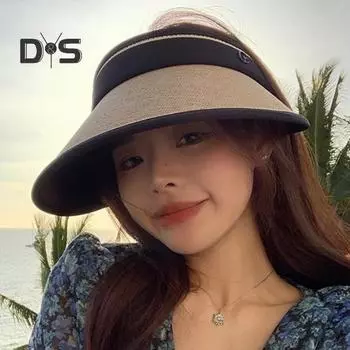 Женская уличная шляпа с расширенными полями, защита лица, регулируемая пряжка, защита от УФ-лучей, складная солнцезащитная кепка с пустым верхом для садоводства и путешествий хаки