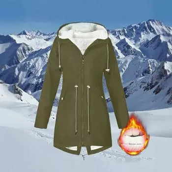 Женская уличная водонепроницаемая куртка с капюшоном для альпинизма L армия зеленый