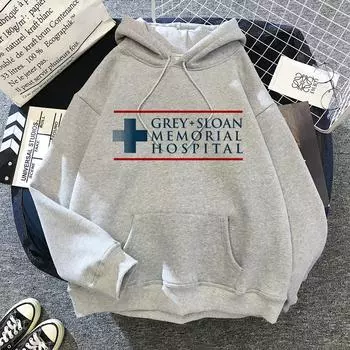Женская унисекс модная печатная толстовка Greys Anatomy L чёрный