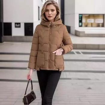 Женская универсальная куртка осень-зима 2024 года, женская легкая и тонкая куртка с хлопковой подкладкой, короткая маленькая куртка с хлопковой подкладкой, трендовая одежда для хлеба M красный